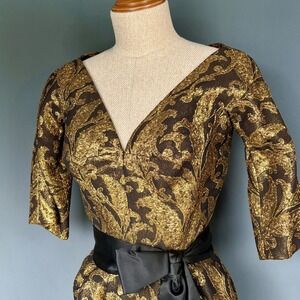 Vintage James Galanos Brocade Cocktail Dress (1957–1961) Couture Museum Quality